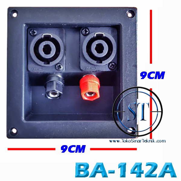 Jual BA142A Terminal Speaker Box Kotak Speakon Segi 2 Pin 2 Lubang