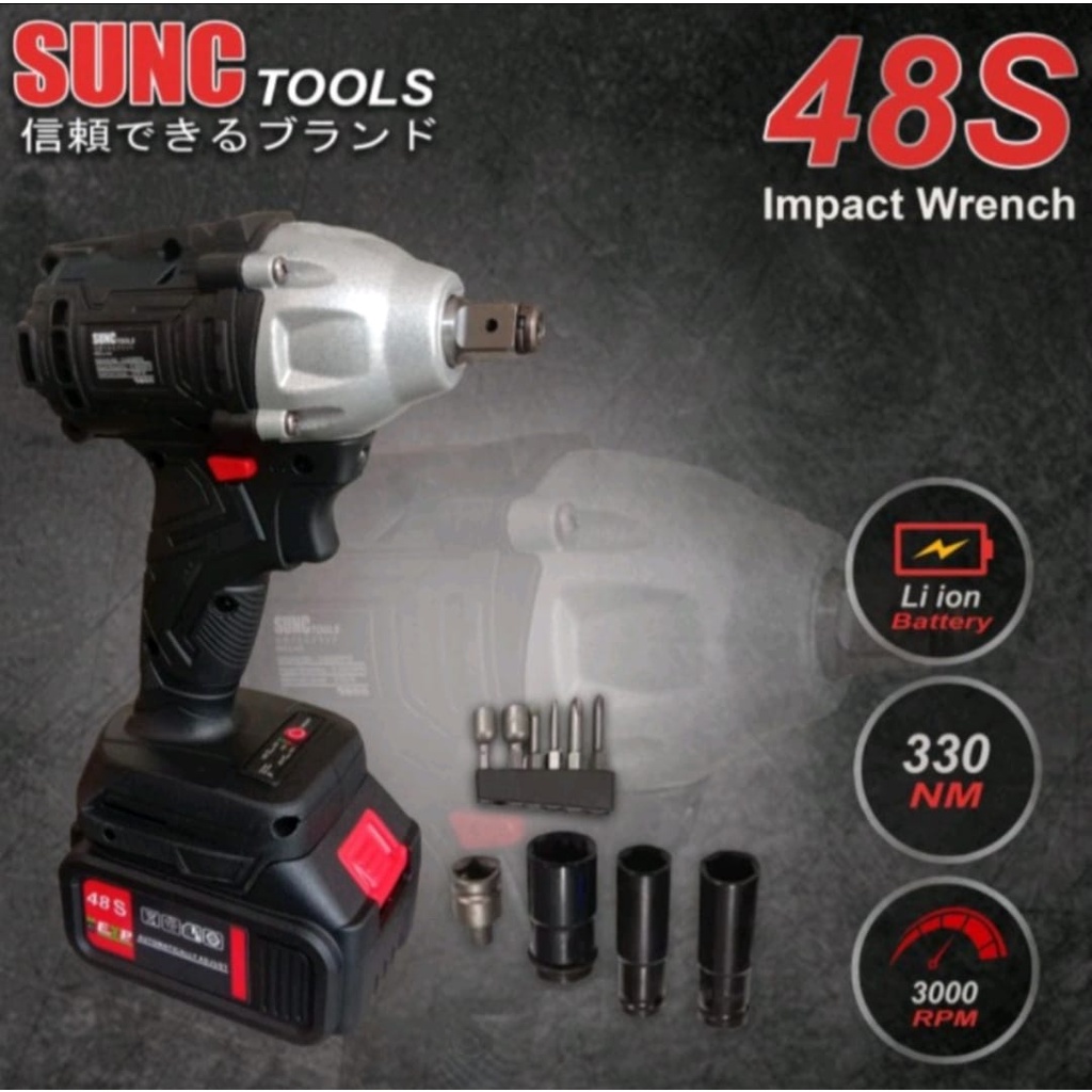 Jual Impact Wrench 48S Baterai Kunci Shock Pas 48S Cordless Brushless ...