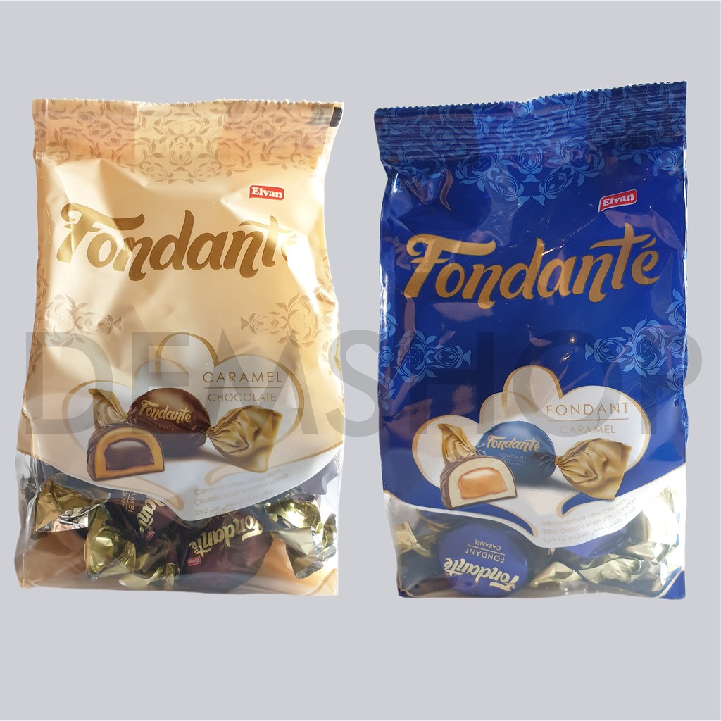 Jual ELVAN FONDANTE CHOCOLATE CARAMEL 200 gr Permen Coklat Karamel