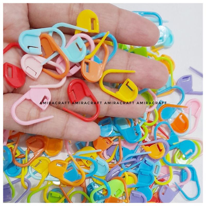 Jual Isi 10 Peniti Plastik Locking Stitch Marker Penanda Rajutan ...