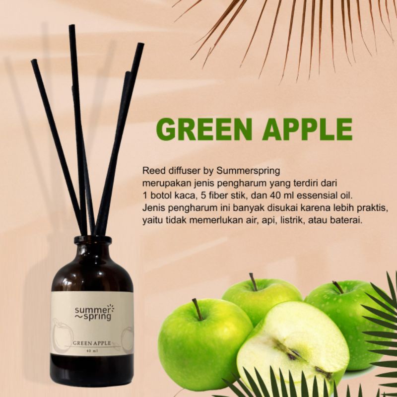 Jual REED DIFFUSER SUMMERSPRING AROMA GREEN APPLE PENGHARUM RUANGAN ...