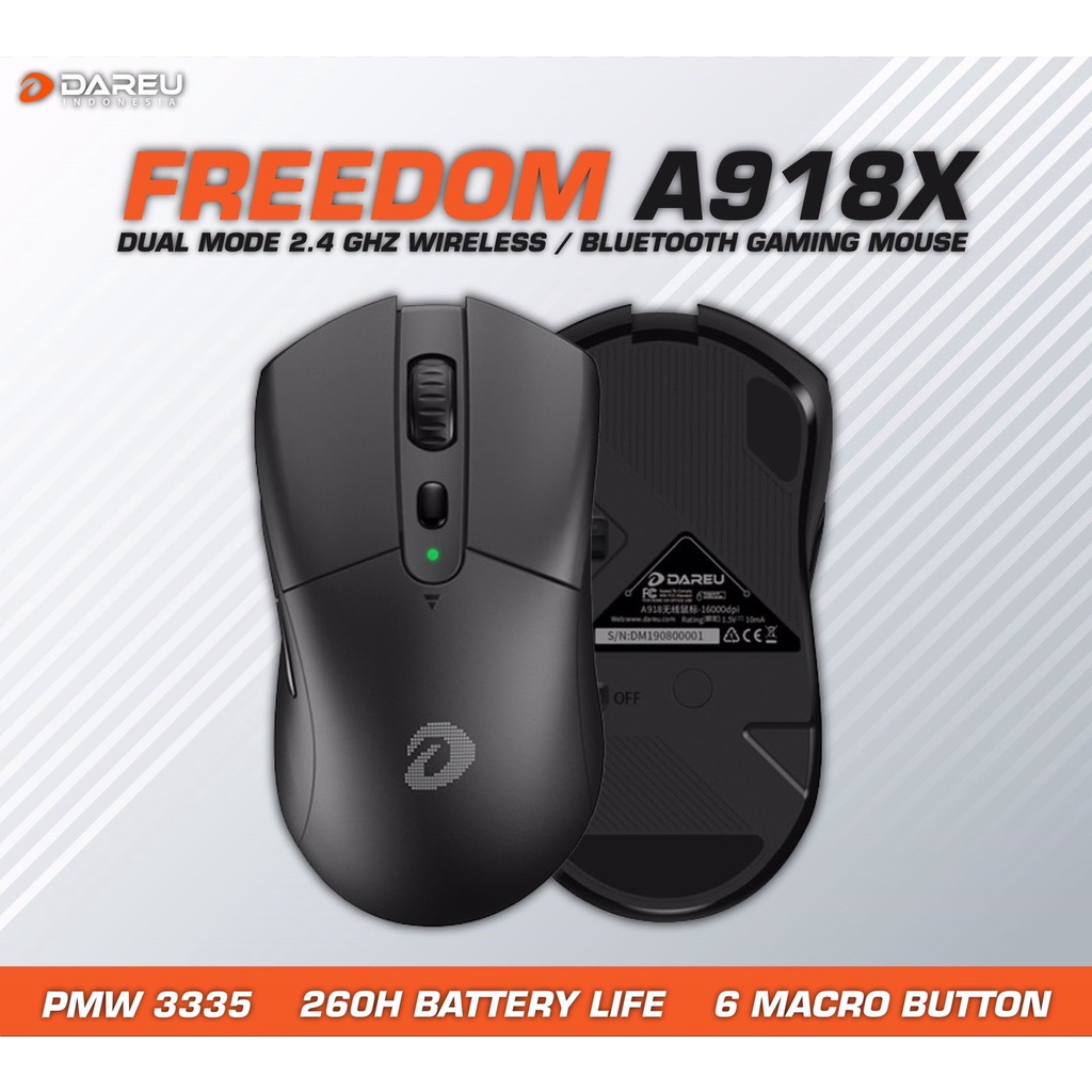 Jual DAREU FREEDOM A918X DUAL WIRELESS CONNECTION GAMING MOUSE | Shopee ...