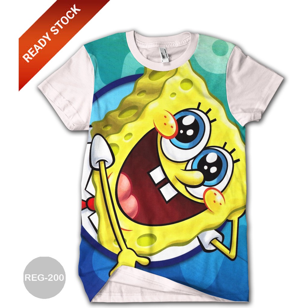 Jual Baju Dewasa SPONGEBOB Printing 3Da Kartun TV Game Kesukaan Anak