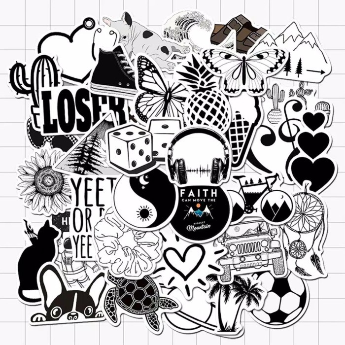 Jual LPS 45 PCS STIKER TUMBLR HITAM PUTIH | STIKER HP LAPTOP SEPEDA ...