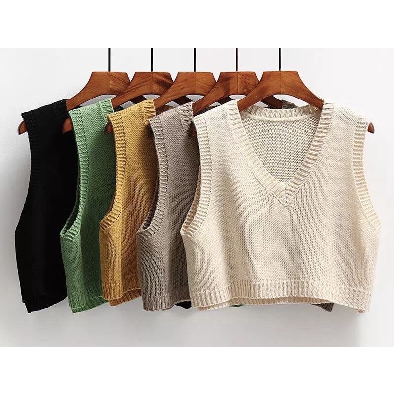 Jual ROMPI CROP RAJUT - CROP RAJUT - FUCHIA V-NECK | Shopee Indonesia