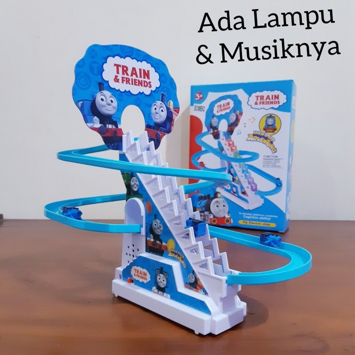 Jual Mainan Anak Jolly Penguin Track Balap Naik Tangga Seluncur Tangga