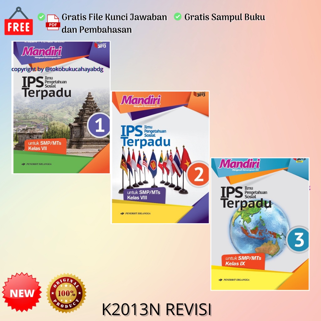 Jual Buku MANDIRI IPS TERPADU SMP Kelas 7 8 9 K13N ERLANGGA ORIGINAL ...