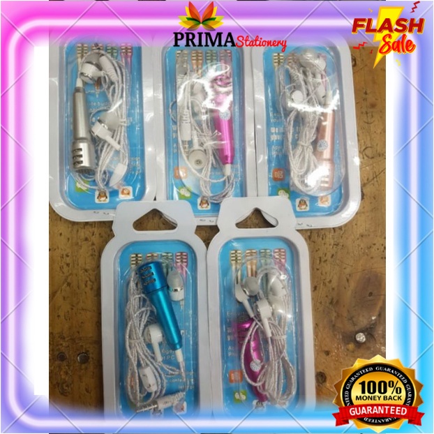 Jual Headset Smule headset tiktok + Microphone Mini / Mic Earphone 2 In