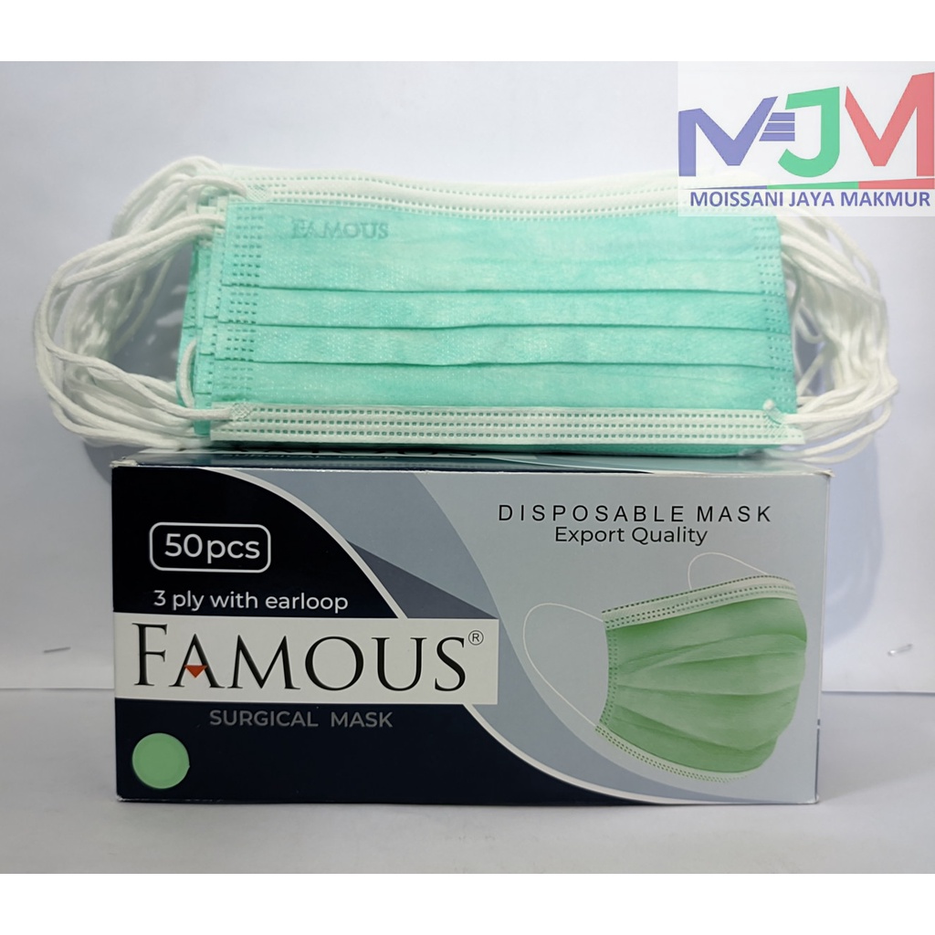 Jual Masker 3PLY FAMOUS EARLOOP TEBAL WARNA 1BOX ISI 50 LEMBAR | Shopee ...