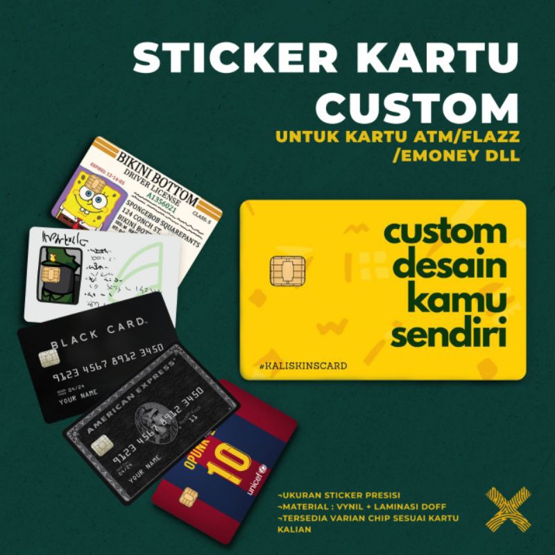 Jual Skin Card/Sticker Kartu ATM (CUSTOM DESIGN) | Shopee Indonesia