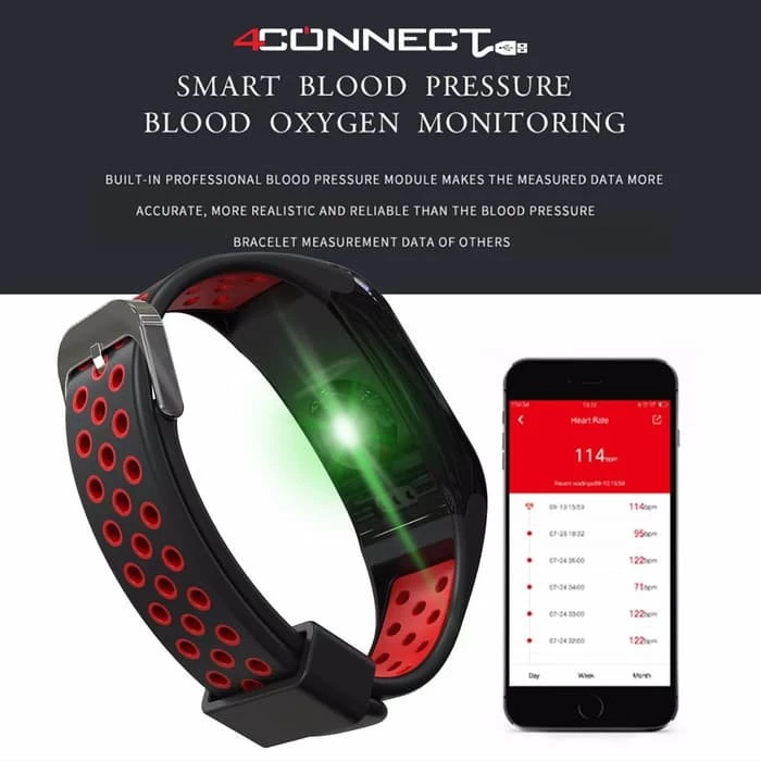 4Connect 4Fit Gen V2.0 smartband dengan layar warna 0.96 inci dan monitor detak jantung