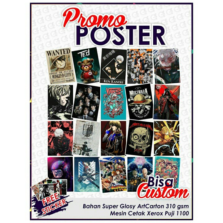 Jual Poster Dinding Bisa Custom Gambar Bebas | Shopee Indonesia