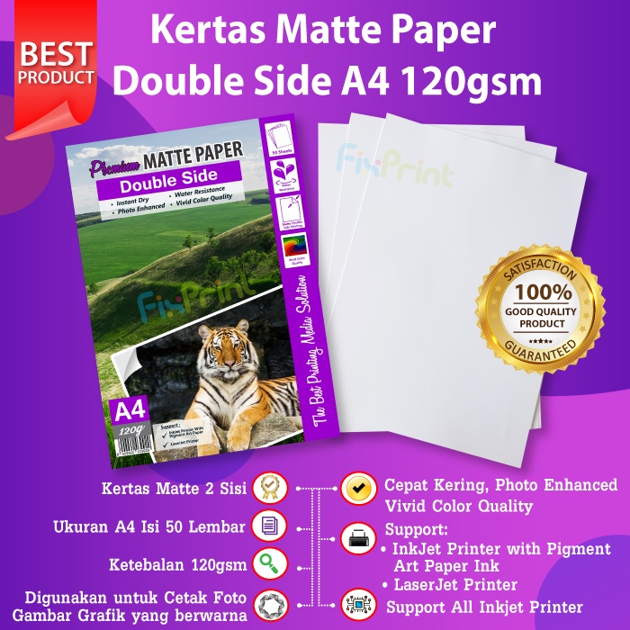 Jual Kertas Brosur Matte Art Paper Double Side A4 120 gsm 50 lbr Doff Mate Shopee Indonesia