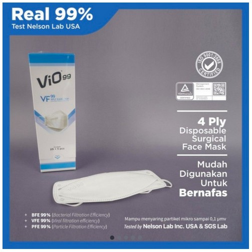 Jual Masker vio VF 99 medis premium 4 ply isi 30 pcs filtrasi 99 % ...