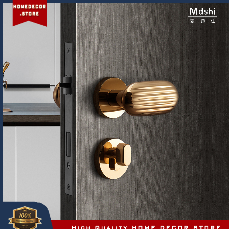 Jual MEDIS Nordic door lock golden luxury door lock indoor room door ...