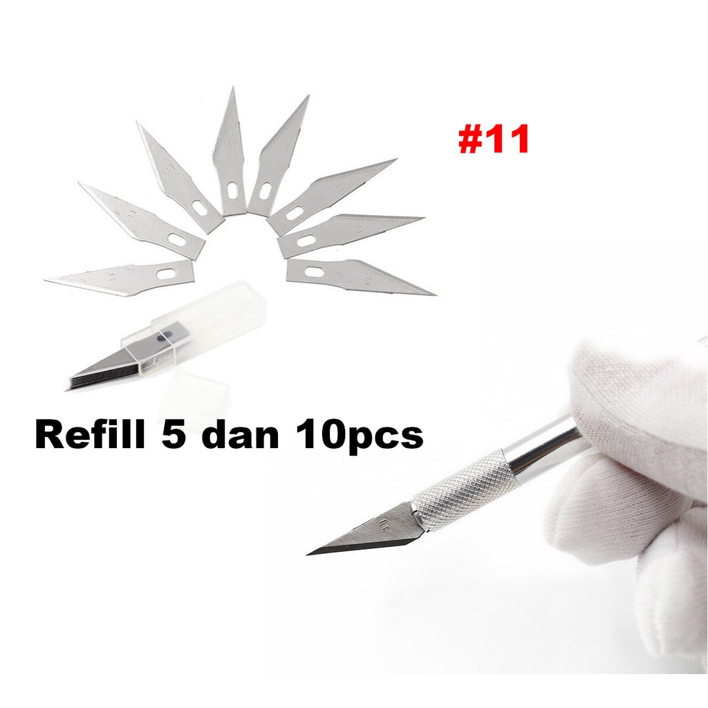 Jual Refill Mata Pisau Ukir Craft Knife Pen Cutter Isi Dan Pcs Shopee Indonesia