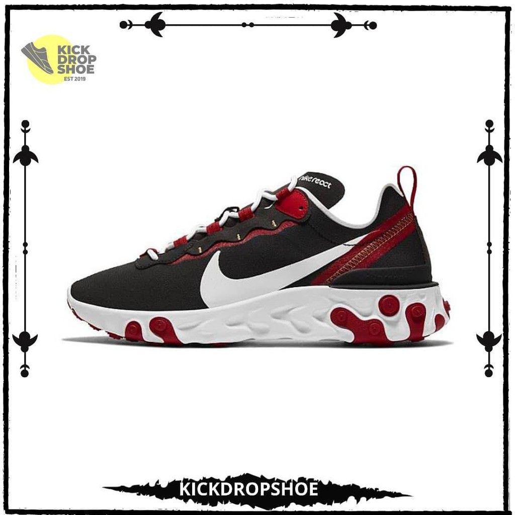 sepatu nike react element 55 wmns gym red black white