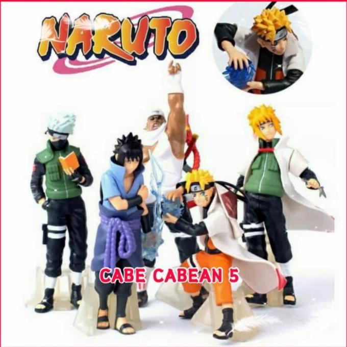 Jual action figure Naruto set isi 5 Sasuke Kakashi Minato killer bee