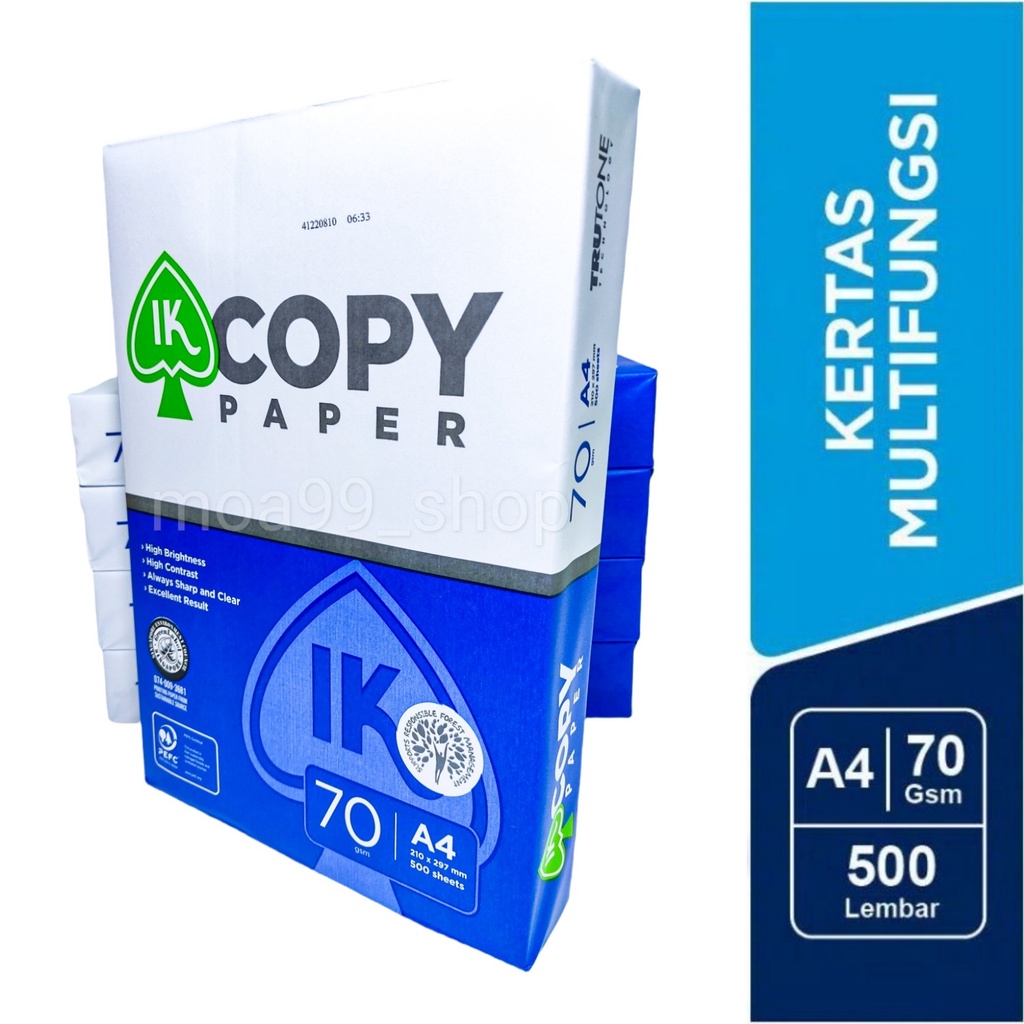 Jual Kertas HVS A4 70 Gram IK COPY PAPER isi 500 Lembar 70gr 70gsm