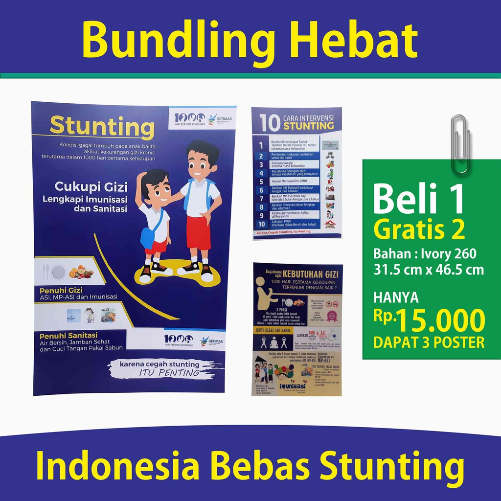 Jual Beli 1 Gratis 1 : Poster Stunting Bonus 1000 HPK | Shopee Indonesia