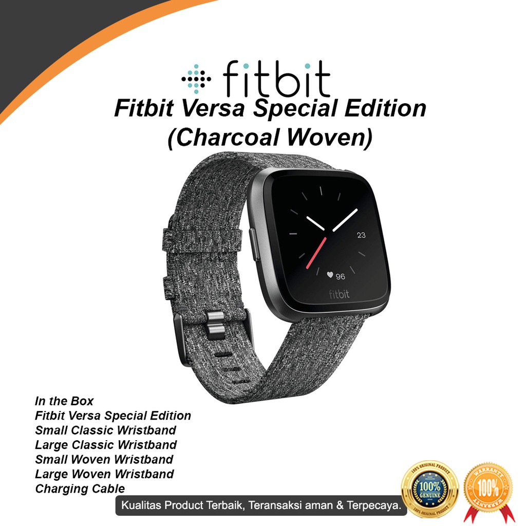 Fitbit versa se sales charcoal woven