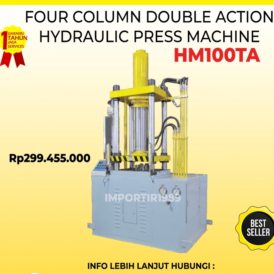 Jual Mesin Press 100ton Hidrolik 4 Tiang Double Action Hydraulic Hm100ta Shopee Indonesia 2100