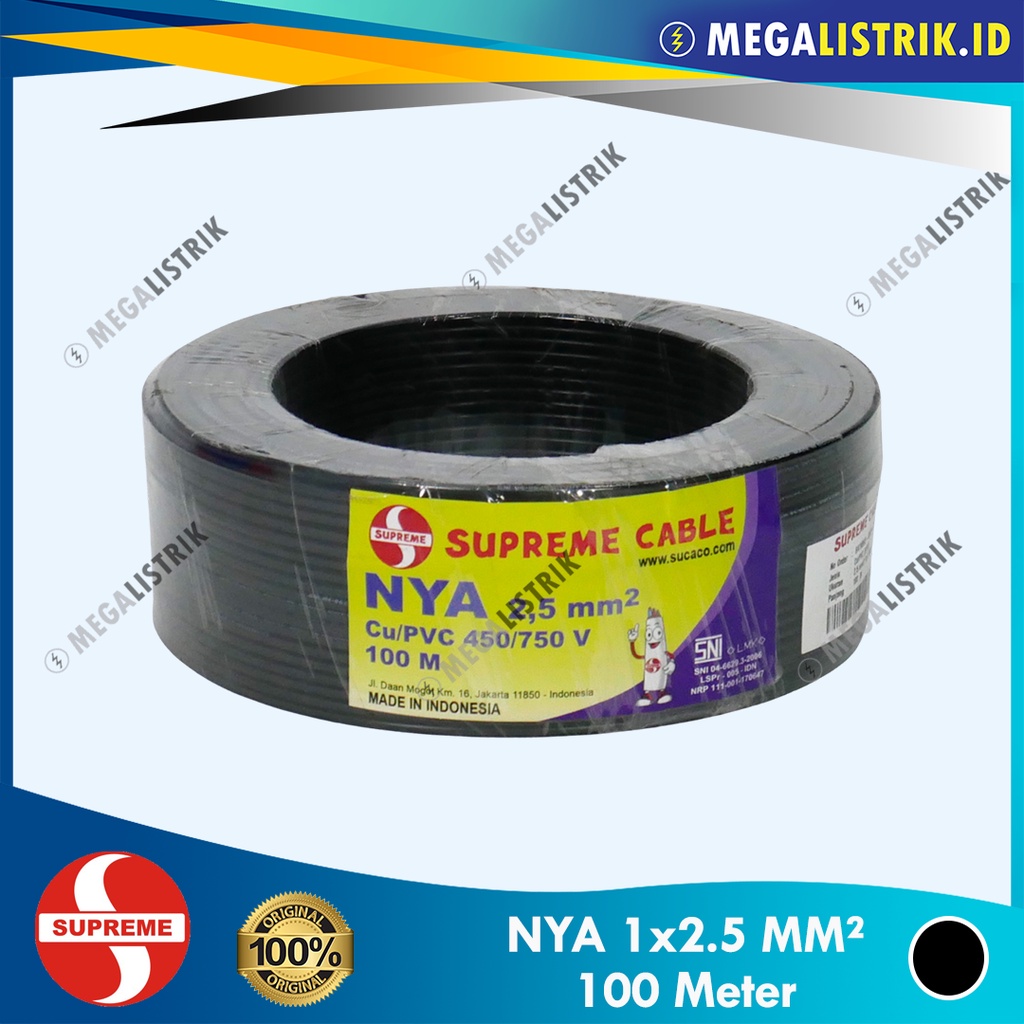 Jual SUPREME KABEL NYA 2.5 MM ( 100 METER ) / KABEL LISTRIK KAWAT 2,5MM ...
