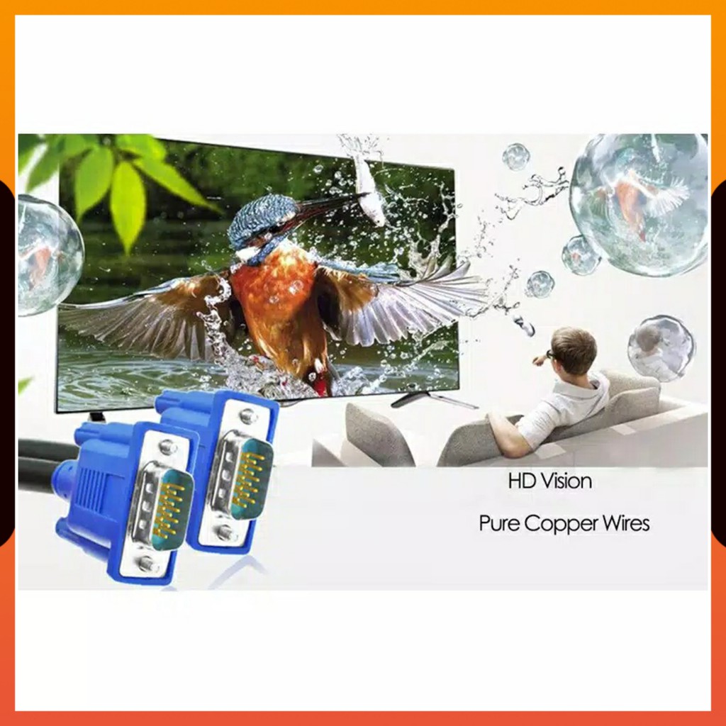 Jual (COD) KABEL VGA TO VGA DIGITAL MALE TO MALE 1.5 METER + ADAPTER ...