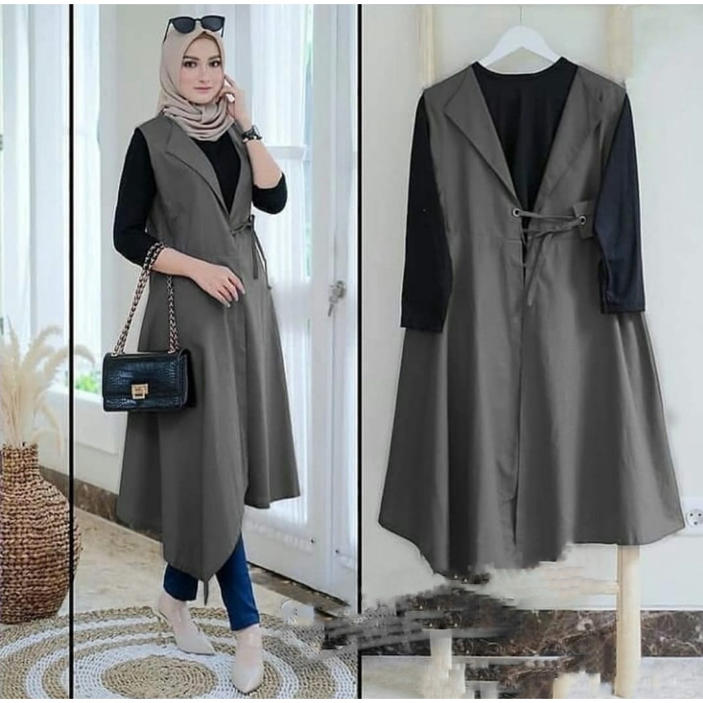 Jual Atasan wanita/sely cardi tanpa manset/bahan moscrepe premium ...