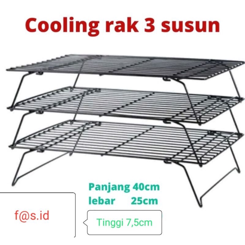 Jual COOLING RACK 3 SUSUN / RAK PENDINGIN 3 TINGKAT SUSUN 40 X 25 ANTI ...