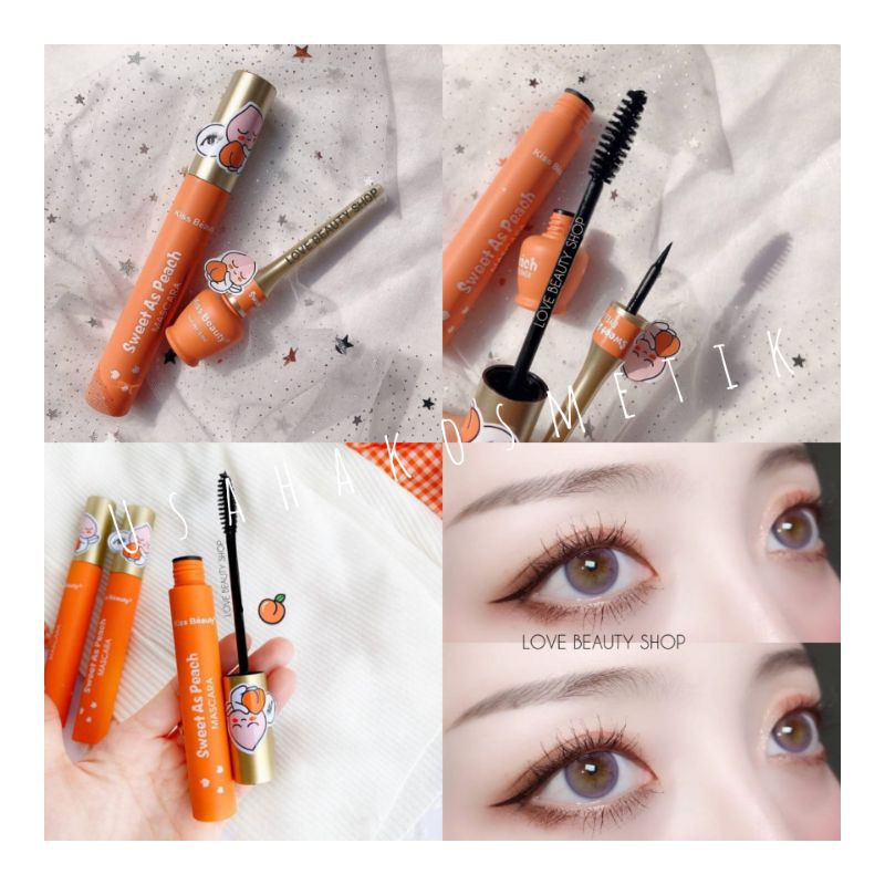 Jual PROMO MASCARA PEACH + EYELINER PEACH KISS BEAUTY 2IN1 | Shopee ...