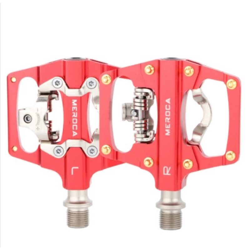 Jual Pedal Dual Sided Cleat & Flat Meroca Pedal Sepeda Meroca Merah ...