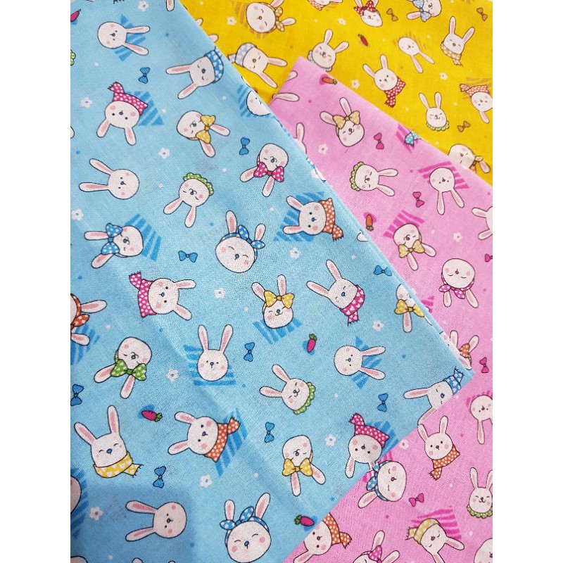 Jual Kain Katun Premium Hello Rabbit Lebar Kain 115 cm HARGA PER ...