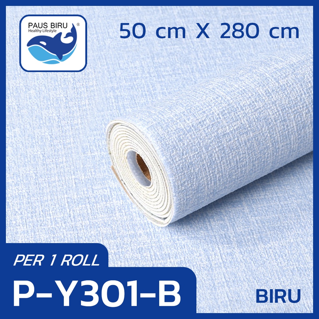 Jual Paus Biru - Wallpaper Foam Linen Roll Wallpaper Dinding Form ...