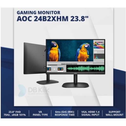 Monitor AOC 23.8 FullHD Led / HDMI - VGA / 75Hz - 24B2XHM