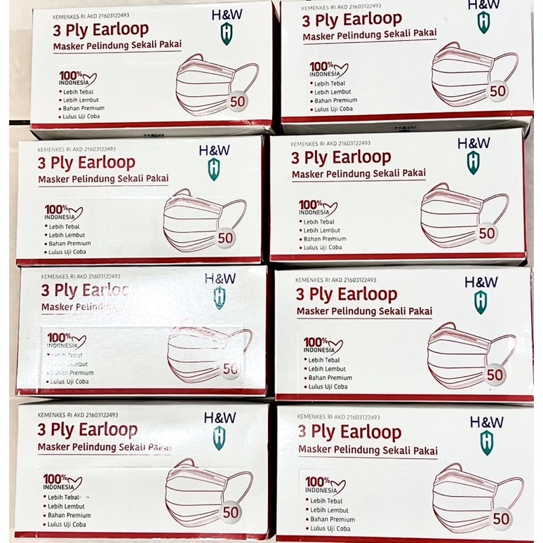 Jual Masker 3-ply Earloop isi 50 pcs | Shopee Indonesia