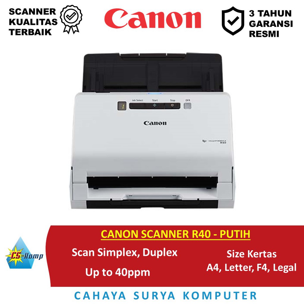 Jual Canon Scanner R40 | 40 ppm | U-Turn Paper Mechanism | ADF | Shopee ...
