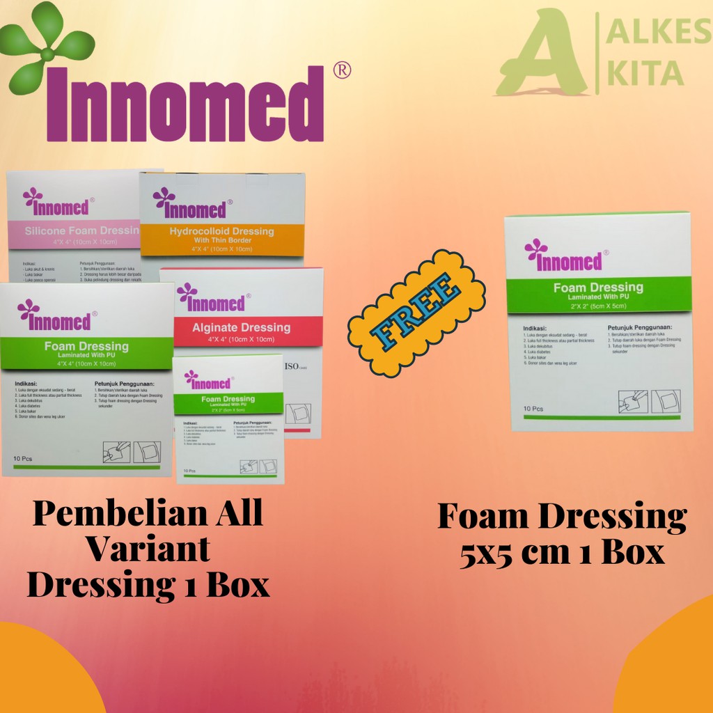 Jual INNOMED Foam Dressing 5x5 cm - Pembalut Luka 1 box isi 10 pcs ...