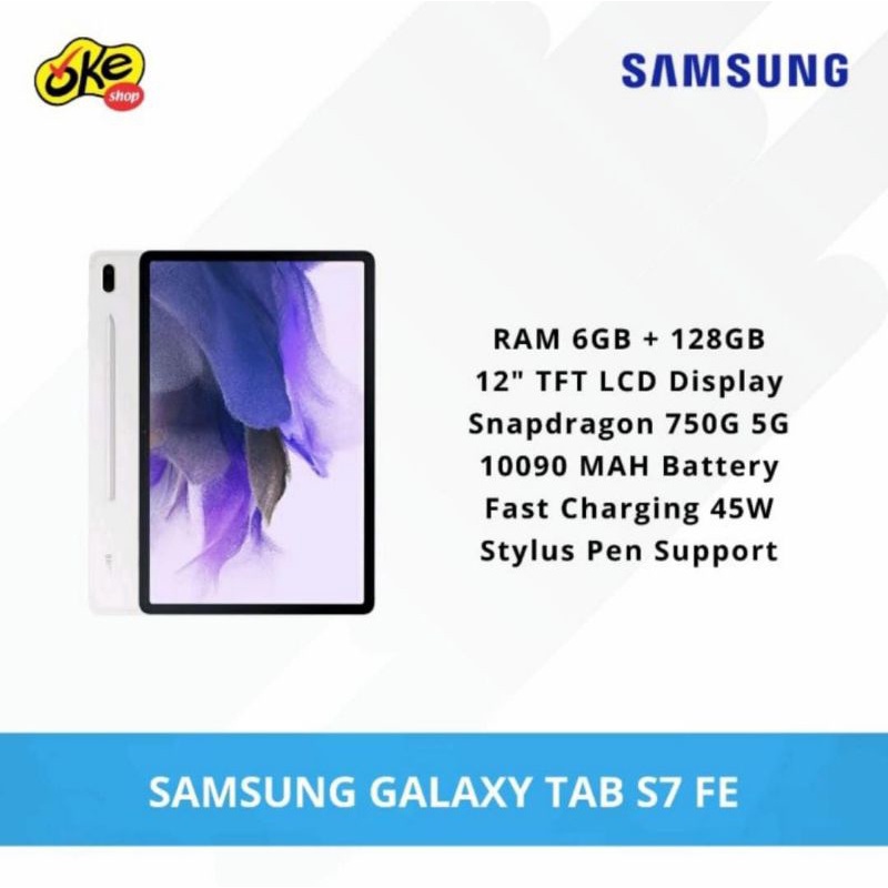 Jual Samsung Galaxy Tab S7 Fe 5g 6gb128gb Garansi Resmi Special