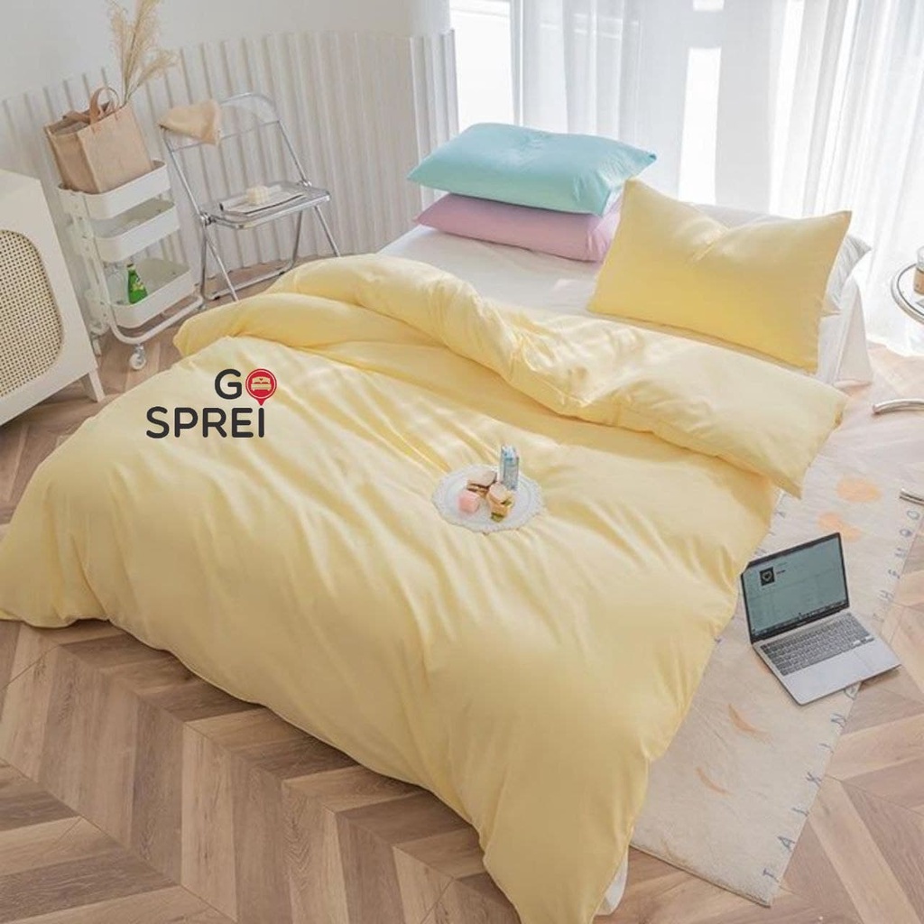 Jual GOSPREI SPREI POLOS PASTEL / MINIMALIST KOREAN STYLE Single Double ...