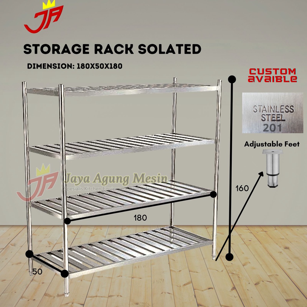 Jual Storage Rack Solated Custom Stainless 180 X 50 X 160 cm | Shopee ...