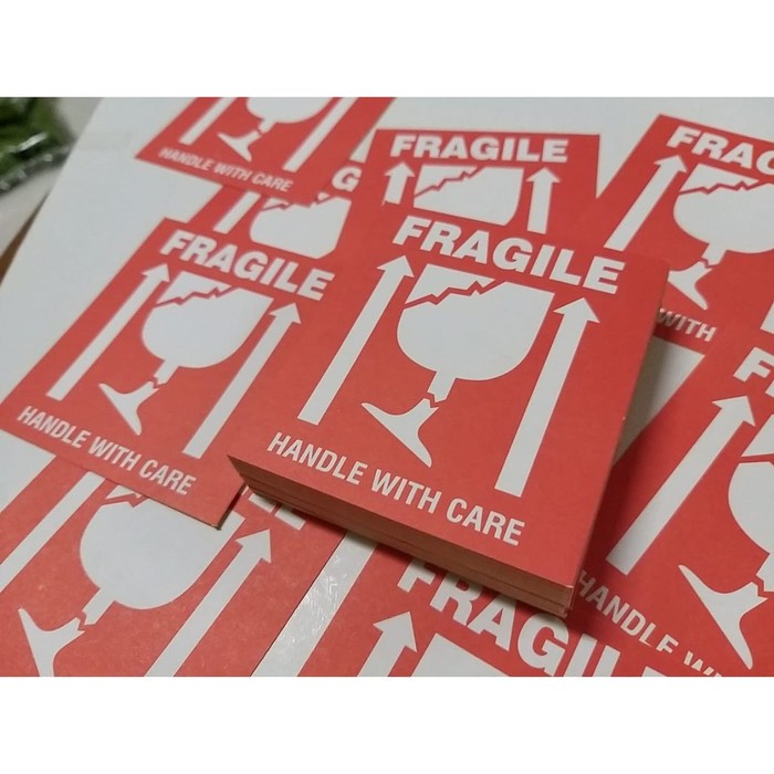 Jual Stiker Label Fragile Pecah Belah Hvs X Cm Set Pack Pcs Shopee Indonesia