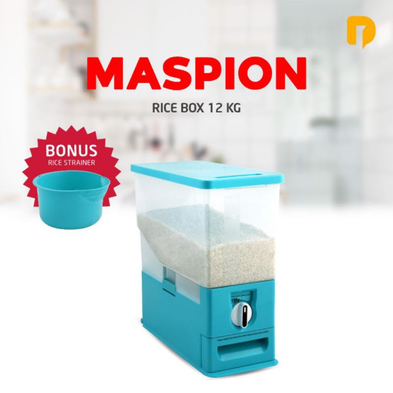 Jual Tempat Beras#Maspion Rice Box 12 Kg# | Shopee Indonesia