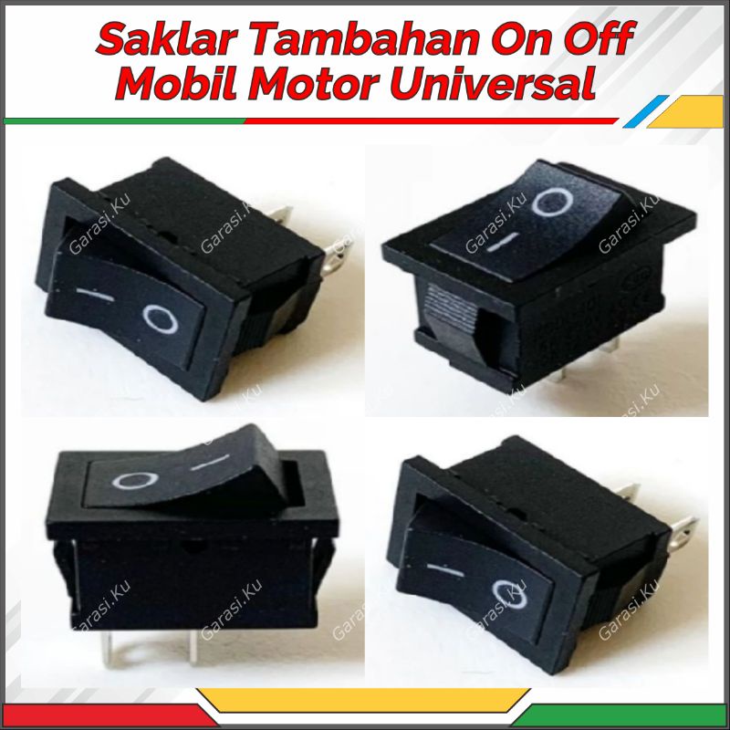 Jual SAKLAR SWITCH ON OFF HITAM 2 PIN TANAM MINI KOTAK MOBIL MOTOR ALAT ...