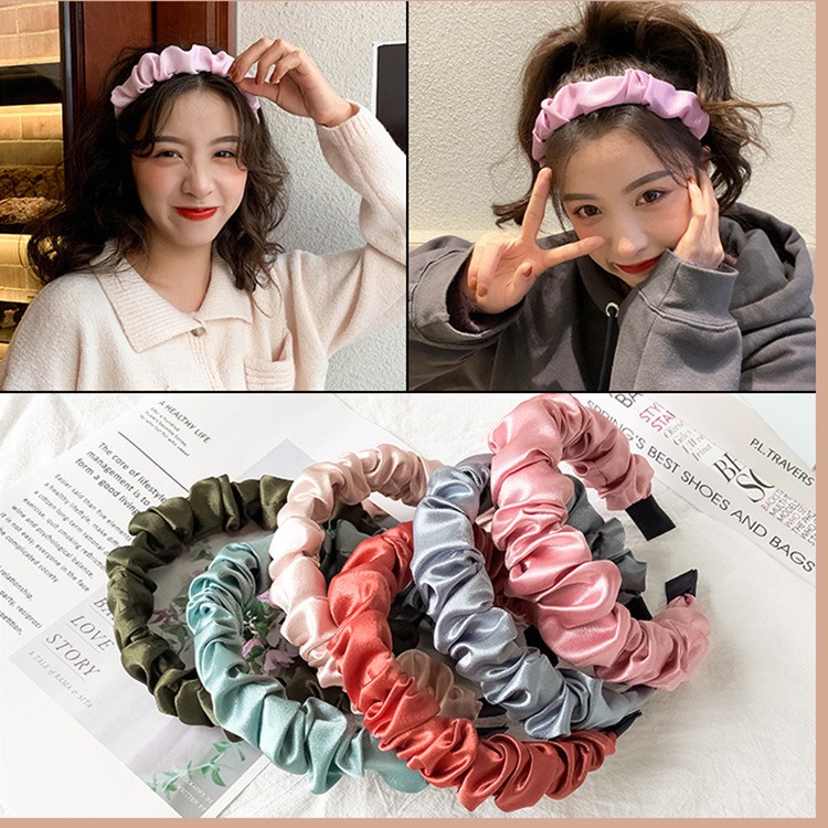 Jual Bando Nagita Scrunchie Bando Kerut Bandana Korea Shopee Indonesia 