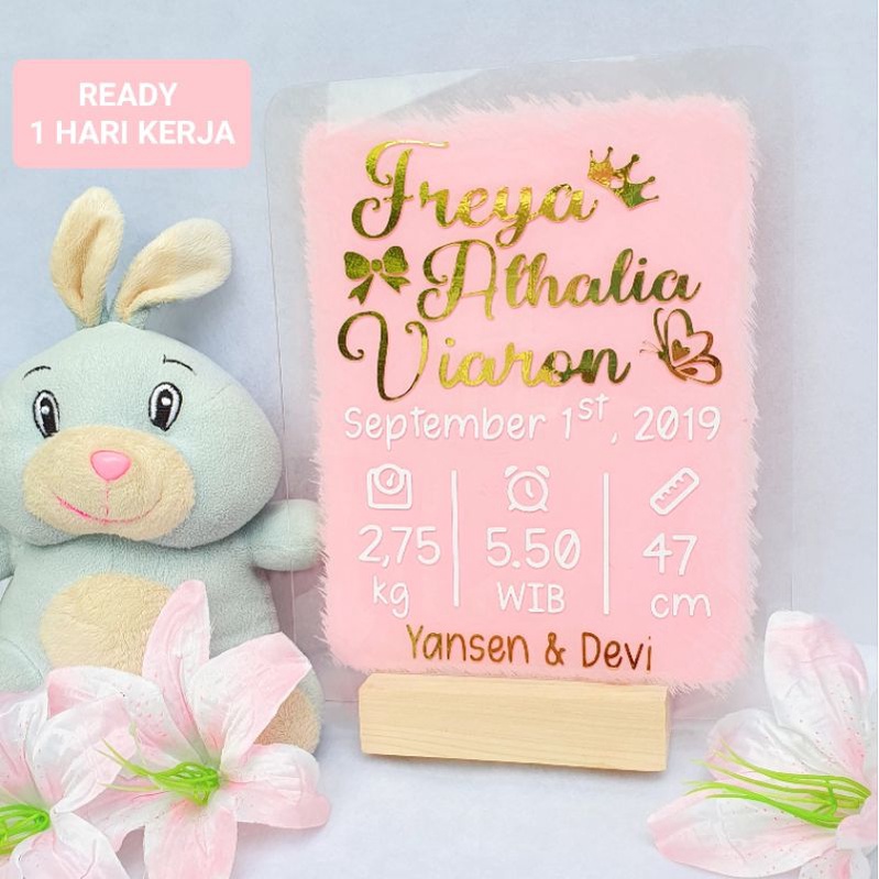 Jual HOSPITAL BOARD baby board custom AKRILIK acrylic BIODATA ANAK