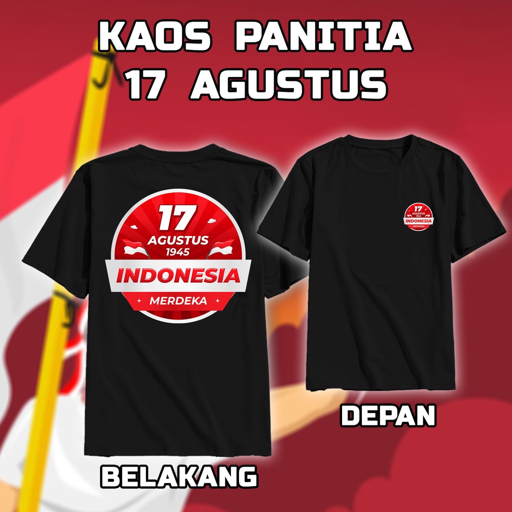 Jual KAOS HUT RI KE 77 TULISAN / KAOS PANITIA 17 AGUSTUS / KAOS UNTUK ...
