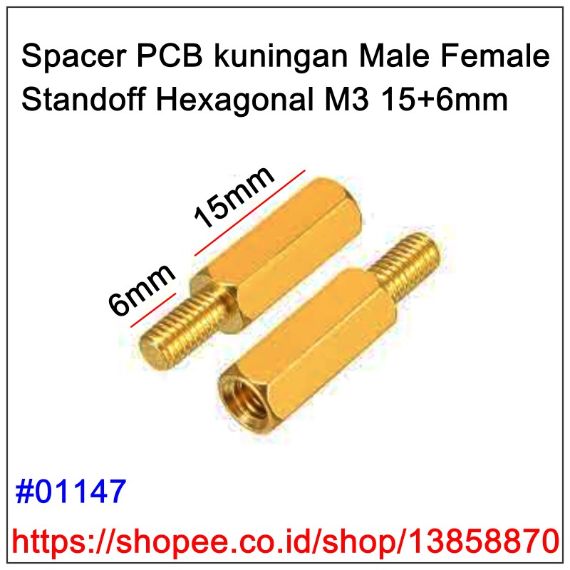 10 Entretoises Laiton M3x15mm Hex – Standoff F/F Pour PCB, Uxcell, Neuf