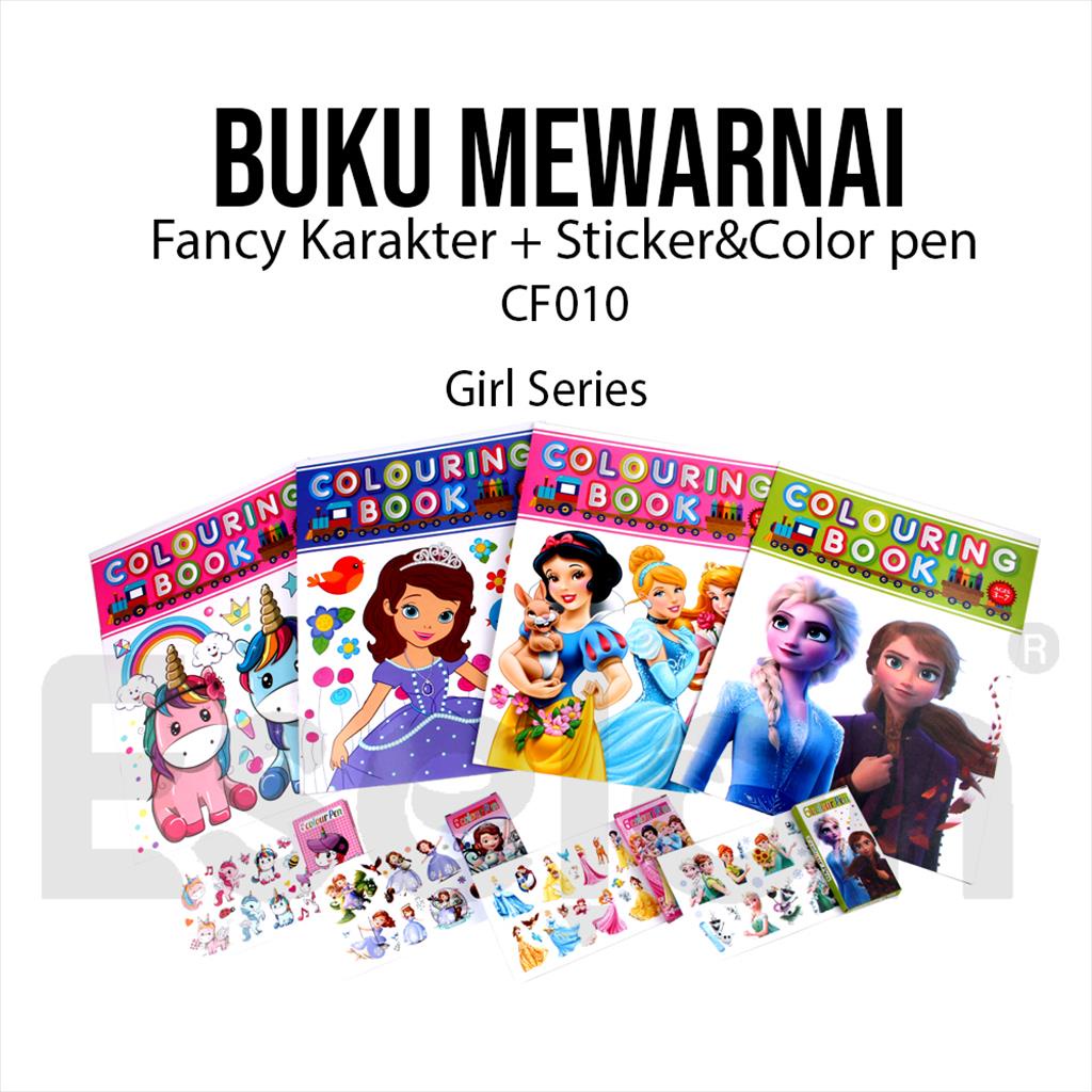 Jual Buku Mewarnai Fancy SET Sticker+Pensil Warna size FOLIO CF010 ...