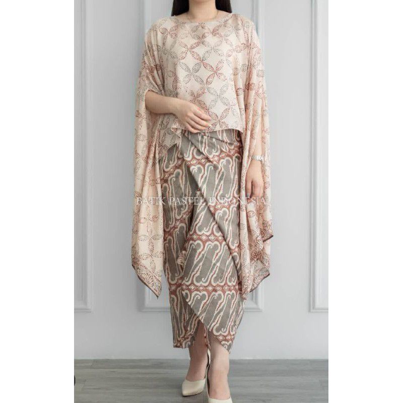 Jual set batik viscose, rok lilit dan blouse arsy viscose | Shopee ...